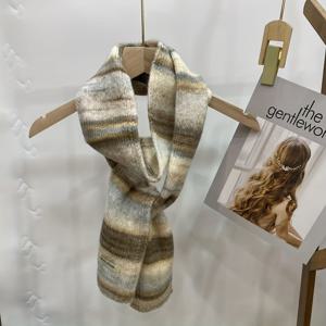 TEMU 여성용 부드러운 울 스카프 - 멀티컬러 그라데이션 민트 그린, 올리브 브라운, 옐로우 & 겨울용 넥 랩, 캐주얼 & 포멀웨어용 우아한 파스텔 옴브레 숄, 따뜻한 선물용 액세서리 (드라이클리닝 전용)