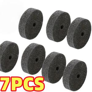 TEMU 7피스 세트 - 7개의 연마 휠 포함, 3인치 파이버 연마 휠 (10mm 구멍) - 나일론 연마 교체용 휠, 벤치 그라인더 및 연마기에 적합, 내구성 및 다용도, 목공, 금속 가공, 프로젝트, 그라인더 액세서리, 목공 도구에 적합, 매끄러운 마무리 휠,장기간 지속되는 연마재,연삭 액세서리,전문 장인,DIY 애호가