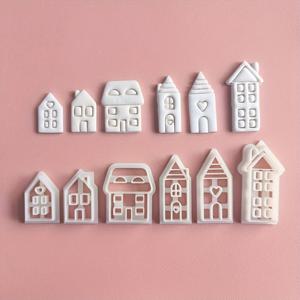 TEMU 6개 엠보싱 폴리머 클레이 커터 - 독특한 도자기 & 주얼리 제작 도구, 단품 또는 세트, 내구성이 뛰어난 금속 공예 용품, 복잡한 패턴, 귀걸이 제작, 키체인, 폴리머 클레이 공예에 적합