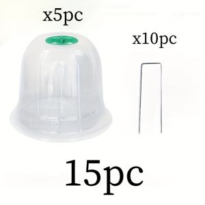 TEMU 15개 재사용 가능한 투명 식물 클로 | 실내/외 가꾸기용, 서리 방지 및 습기 보존, 성장 촉진, 내구성 및 효율적인 식물 재배 경험, 이상적인 크리스마스 선물