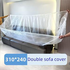 TEMU 헤비듀티 방수 플라스틱 대형 가구 보호 커버 - 테이블, 소파, 침대, 의자용 - 방진, UV 차단 실내/외 사용 - 쉬운 세척 화이트 시트 & 가전제품용