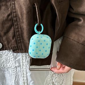 TEMU 블루 앤 그린 물방울 무늬 + 링 이어폰 케이스, 에어팟프로2 케이스/에어팟프로 케이스/에어팟4 케이스/에어팟3 케이스/에어팟2 케이스/패셔너블 여성용 이어폰 케이스/심플 이어폰 케이스/이어폰 케이스/이어폰 커버, 에어팟 케이스, 에어 케이스, 에어팟 프로 케이스