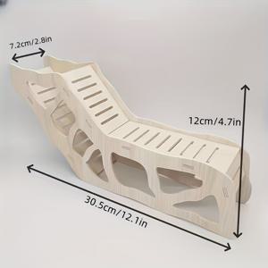 TEMU 1개 - 대/소형, 천연 나무 햄스터 등반 사다리 및 터널, 다단계 게임 레벨, 경사면과 터널 시스템, 소형 햄스터, 쥐, 저빌 숨기기에 적합, 애완동물 울타리 액세서리,다단계 디자인,저빌 은신처,반려동물 부모