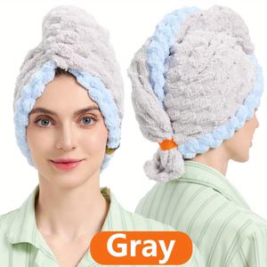 TEMU 여성용 특대형 속건성 헤어 타월 1개 - 넓은 챙이 있는 뛰어난 흡수력의 극세사 터번, 50x70cm (19.69x27.56in), 곱슬머리, 물결머리, 헤어용 - 두껍고 부드러움, 가정, 여행, 크리스마스 선물, 여성용 헤어 타월, 남성용 헤어 타월