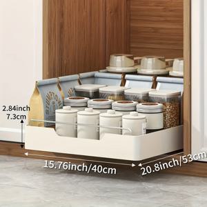 TEMU ZHOHO TANT 헤비 듀티 메탈 풀아웃 선반 정리대 (공간 절약형 디자인) - 초장형 52.83cm 깊이 수납 캐비닛, 튼튼한 탄소강 프레임 & 페인트 마감, 주방, 거실, 침실용 - 모던 주방 정리|거실장