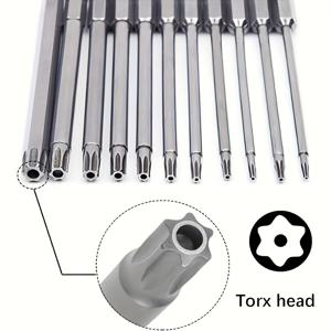 TEMU 전문가용 토르크 렌치 세트 (T6-T40) - 75mm 길이 & 헥스 소켓이 포함된 헤비듀티 S2 합금강 공구 키트 - 차량, 전기, 가정 DIY, 자동차 및 가전 제품 수리용 내식성 멀티툴 - 스타 & 토르크 호환