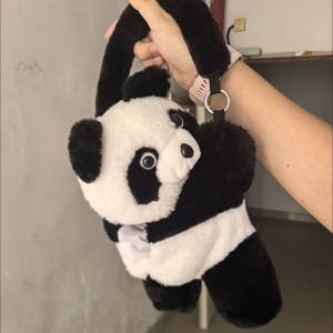 TEMU 1개 귀여운 팬더 플러시 카시트 등받이 수납백 + 티슈 홀더 - 소프트 핏 오거나이저, 세단, SUV, 밴용 - 아기자기한 팬더 얼굴 디자인, 차량 내부용 기저귀, 간식, 약품, 문서 보관