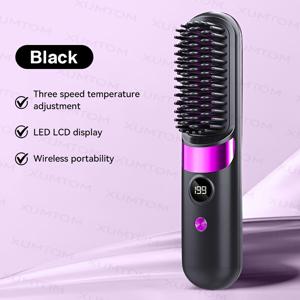 TEMU 4단계 온도 조절 & LED 디스플레이 무선 헤어 너 - USB 전원 헤어 너, & 곱슬머리 겸용, 화상 방지 디자인, 자동 전원 차단