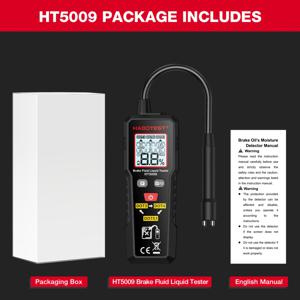 TEMU HABOTEST HT5009 디지털 유체 테스터 | 전문가용 자동차 진단 도구, 빠르고 정확한 DOT3 DOT4 DOT5.1 습도 및沸点 분석기, 차량 유지 보수 안전 키트, 3가지 색상 백라이트 디스플레이, 손전등 및 유연한 프로브 포함