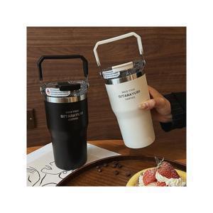 TEMU SITARAYURI 600ml 스윙핸들 텀블러 듀얼음수 이중진공 빨대 보온 보냉 스텐 콜드컵