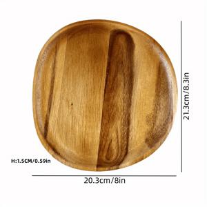 TEMU 크리에이티브 나무 식탁용 쟁반, 가정용 단단한 나무 접시, 야외 캠핑 피크닉용 간단한 스낵 케이크 접시