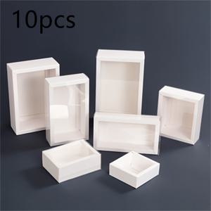 TEMU 10pcs New Pull-Out Gift Boxes Simple Solid Color Window Kraft Paper Box Festive Small Gift Paaging Drawer Box Birthday Party Party Gift Box Bridal Gift, Christmas, Halloween