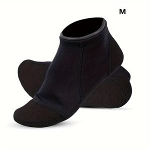 TEMU 3mm 네오프렌 다이빙 양말 - 고품질 방한 숏 부츠, 미끄럼 방지 밑창, 해변 및 스노클링, 서핑, 수영용 (블랙) - 냉수용