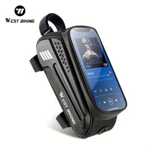 TEMU WEST BIKING 대용량 자전거 탑 튜브 가방 - 강력한 나일론 & EVA 구조, 7인치 휴대폰, 7인치 태블릿, 공구 보관용 지퍼 - 로드, 산악 자전거 호환, 안전 지퍼 잠금