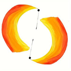 TEMU 벨리댄스용 2세트 컬러풀 베일 포이 리본 포이 던지기 공 포이 던지기 공 스카프 포이 스트리머 포이 볼 포함, 벨리댄스 공, 파티 댄스 공연용