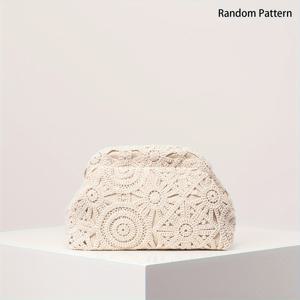 TEMU 스타일의 세련된 디자인 클러치, 플로럴 폴리에스터 소재 휴가용 핸드백, 파티 메이크업 파우치