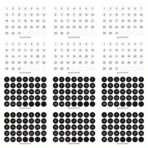TEMU 12장의 번호 달력 스티커 - 플래너, 저널 및 일기용 365일 날짜 라벨, 굵은 흰색 숫자가 있는 8mm 원형 투명 스티커, 파스텔 색상(핑크, 오렌지, 옐로우, 그린, 블루)