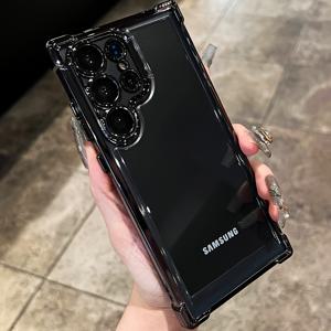 TEMU 럭셔리 신형 투명 충격방지 아크릴 케이스 - 갤럭시 S25 S24 S23 S22 울트라 플러스용 렌즈 보호 클리어 커버, 충격 방지 커버,폰 보호,현대 휴대폰 액세서리, 커버,충격 방지 커버,정밀 성형,기술 애호가,삼성 사용자