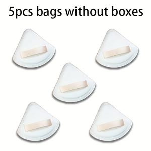 TEMU 여행용 라운드 & 드롭형 메이크업 스펀지 5개 세트 (케이스 포함) - 휴대용 무향 블렌딩, 쿠션 & 파운데이션, 파우더용 여성 미용 도구 (노멀 라이트 베이지)