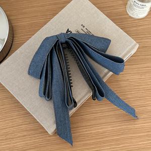 TEMU 우아한 리본 머리핀 - 여성용 시크한 패브릭 바나나 바레트, 단색 포니테일 거치대 & 헤어 액세서리|머리핀