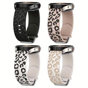 TEMU 4팩 프린트 실리콘 손목 밴드, 삼성 7/FE/6/5/4와 호환 가능, 40mm/44mm, 부드러운 방수 스마트워치 밴드, 세련된 치타 디자인, 클래식/프로 모델용 교체 스트랩
