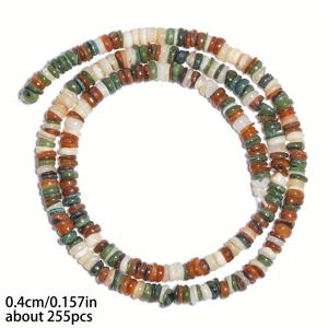 TEMU 2D 플랫, 4/6mm 천연 노랑 그린 플랫 론델 비즈, 우아한 루스 스페이스드 비즈, DIY 정교한 팔찌, 목걸이, 주얼리 제작 소품