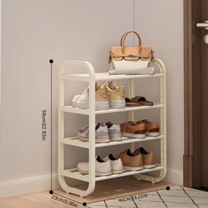 TEMU 1pc 4/5층 다기능 신발 보관 랙, 공간 효율적, 조립 간편, 현관, 복도, 및 복도에 적합, 독립형 신발 보관 랙 - 블랙과 화이트로 제공 - 바닥 보관 솔루션|거실장