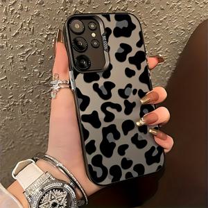 TEMU Y2K 블랙 패턴 갤럭시 S25 S24 S23 S22 S21 S20 FE 울트라 플러스 4G 5G 방지 낙하 마감 백 커버