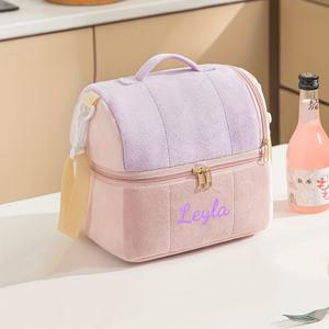 TEMU 남성 및 여성용 1개 맞춤형 자수 절연식 점심 가방 - 어깨 스트랩이 있는 재사용 가능한 이중층 점심 가방, 작업, 사무실, 피크닉, 하이킹, 해변, 캠핑용 대용량 식품 접촉 방지 냉장고 (개인화된 이름), 점심 가방 절연, 피크닉 필수품, 재미있는 디자인, 튼튼한 손잡이, 학교로 돌아가기