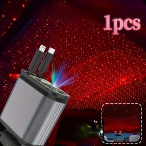 TEMU 별빛 레드 라이트가 있는 스타리 스카이 차량용 충전기, 66W 고속 USB-C 어댑터, 4-in-1 접이식 자동차 충전기, 듀얼 리트랙터블 케이블 & 2개 USB 포트, 조절 가능한 플러그, 컴팩트 안티탱글 디자인, 아이폰 16/15/14/12 및 갤럭시 S24 등 호환