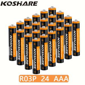 TEMU KOSHARE AAA 탄소 건전지, 1.5V 안정적인 전압, 24/48개입, 낮은 자가 방전, 뛰어난 안전성, 계산기, 리모컨, 라디오, 알람 시계, 소형 전기 선풍기, 보조 배터리 등에 적합