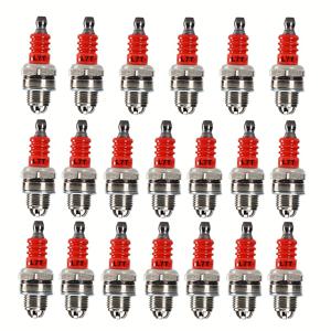 TEMU 20개 [레드 세라믹 3 전극] L7T 스파크 플러그 - 2단기 엔진, 가솔린 체인사와 브러시컷터, 헤지 트리머, 가솔린 블로워 교체 부품, 체인사 부품, 정원 도구 교체 부품에 적합합니다.