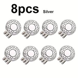 TEMU 8pcs 자석 골프 모자 클립 - 주석 합금, 내구성 및 녹방 방지, 검은 니켈, 은색, 구리 - 모자, 장갑 및 옷 주머니에 있는 공 마커에 이상적, 향상된 자석 홀|볼캡