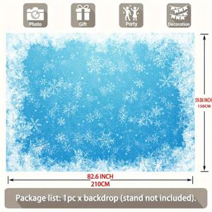 TEMU 1pc 글리터 눈꽃 사진 배경 - 겨울 원더랜드 블루 배경, 반짝이는 별로, 90.5x70.8인치, 생일, 졸업, 프롬, 웨딩, 휴일 사진 보스, 겨울 원더랜드 장식에 완벽합니다.