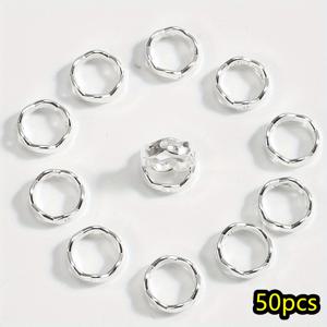 TEMU 50개 12mm 골든 실버리 투홀 플라워 프레임 비즈 스페이서 커넥터 DIY 목걸이 팔찌 귀걸이 펜던트 쥬얼리 만들기 액세서리