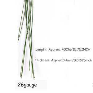 TEMU 100개 녹색 꽃무늬 와이어 스티머 20-26 게이지, 꽃무늬 스티머, 인공 꽃 장식, 케이크 타퍼, 가든, 헤어 크라운 장식 액세서리