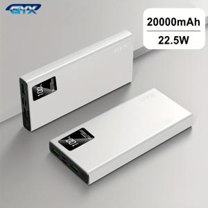 TEMU GYX 22.5W 20000mAh/10000mAh 고속 충전 휴대용 보조배터리, LED 디스플레이 지원 USB 3.0 Type C QC PD4, 아이폰 16/15/14 프로 삼성 갤럭시 S24/S25 및 기타 기기 호환 외부 백업 배터리|보조배터리|C타입충전기|보조배터리20000