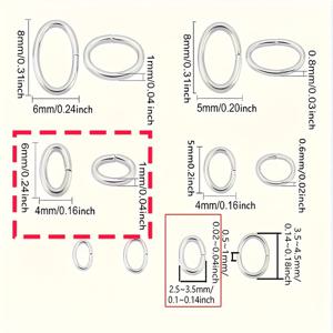 TEMU 100개 스테인레스 스틸 오발 점프 링 - 18mm x 6mm, 내구성 및 타르 방지 미니 금속 링, DIY 보석 만들기, 귀걸이, 팔찌, 목걸이, 키체인 및 공예 액세서리, 공예 보석 용품, 보석 만들기 필수품, 오발 모양 링, 다용도 점프 링|링귀걸이