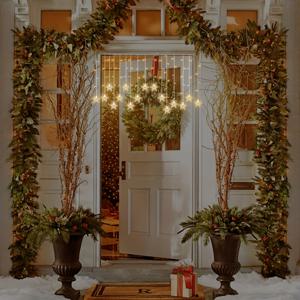 TEMU 1개 GDSIZHE 96 LED 눈꽃 커튼 스트링 조명 - USB 전원 실내/외용 겨울 페어리 라이트, 8가지 조명 모드, 웜 화이트/쿨 옐로우, 크리스마스, 결혼식, 파티, 울타리, 문용 (플러그 앤 플레이)