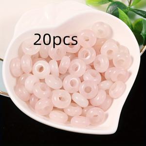 TEMU 20개 천연 로즈 쿼츠 그린 어벤처린 폴리시드 스톤 비즈 - 주얼리 만들기, 공예 및 비딩 프로젝트용 대형 홀 라운드 비즈, 주얼리 만들기용 비즈, 공예 비즈, 매끄러운 질감, 고품질 비즈, 주얼리 만들기용 그린 비즈, 팔찌용 그린 비즈, 팔찌용 그린 비즈 팔찌, 원래 천연 석재, 팔찌용 비즈, 매력, 주얼리 만들기 용품