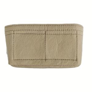 TEMU 1개 접이식 베이지 플리스 펠트 가방 정리함 - 멀티포켓 & 지퍼 클로저, 여행용 메이크업/화장품 정리함, 미니 핸드백 데스크탑 수납, 어버이날 선물, 내구성 있는 패브릭, 세탁 가능, 바쁜 엄마들을 위한 스타일리시한 액세서리