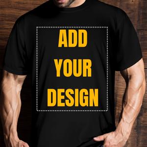 TEMU 맞춤형 남성 티셔츠 - 개인화 디자인 빠른 건조 통기성 라운드넥 셔츠, 기업 행사, 댄스 팀, 체육관, 팀빌딩용 - 로고/그래픽 포함 기계 세탁 가능 대량 주문 - 커플 & 그룹 유니폼, 캐주얼 스타일, 편안한 핏