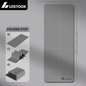 TEMU lostook 접이식 요가 매트 - 미끄럼 방지, 방수 TPE 운동 매트, 홈짐, , 요가, 피트니스용 경량 및 휴대성 - 초보자와 고급 사용자를 위한 이상적인 제품, 텍스처 표면, 내구성 있는 구조|요가