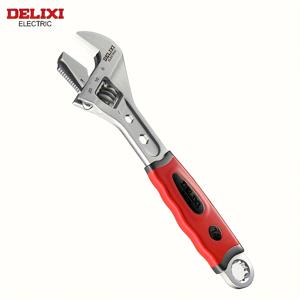 TEMU DELIXI ELECTRIC 9인치 조절식 렌치 | 넓은 개방, 강력한 고정력, 미끄럼 방지 고무 핸들, 소형 나사 수리 적합, 가정용 휴대용