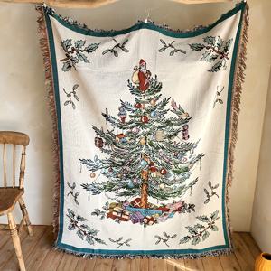 TEMU 빈티지 전통 크리스마스 트리 스로 블랭킷 - 헤비웨이트(200gsm) 초고밀도 포트레이트 방향 - 소나무, 새 및 장식품이 있는 우아한 휴일 장식 - 거실, 침실용 비전기적 코지 쿠션 베드스프레드 - 시대를 초월한 크리스마스 , 축제 홈 데코, 프린지 엣지, 원단, 계절별 홈 액세서리, 홈 데코레이터|거실장|인테리어소품