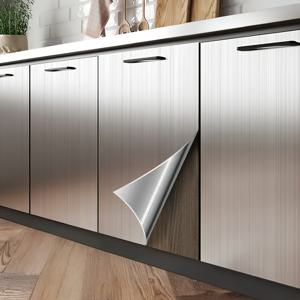 TEMU 고온 저항 알루미늄 주방 스티커 1롤 - 방수 및 오일 방지, 캐비닛, 백스플래시, 서랍 라이너에 적합 - 내구성 있고 쉽게 청소 가능 | 현대적인 주방 장식, 캐비닛 라이너, 백스플래시 커버, 현대적 디자인, 매끄러운 마감, 비닐 소재, 열에 강한 라이너, 보호 필름, 홈 쿠크, 인테리어 디코레이터