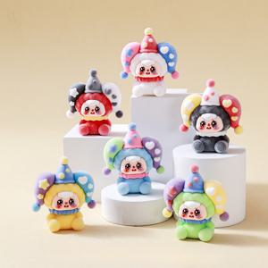 TEMU 랜덤 컬러 귀여운 서커스 클라운 수집용 피규어 5개 세트 - 홈&카용 컬러풀 데스크탑 장식, 할로윈&크리스마스 고급 선물, 귀여운 액세서리, 레진 소재