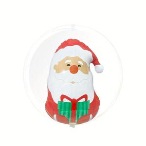 TEMU 1개 팽창식 투명 눈사람 크리스마스 볼 장식품 - 내구성 있는 PVC 휴일 장식, 집, 파티 및 나무 장식용, 전기 필요 없음, 걸기 쉬움, 빨간색과 흰색 줄무늬가 있는 축제적인 눈사람 디자인, 크리스마스 축하, 크리스마스 장식, 정원용 크리스마스 스테이크 제공, 대형 크리스마스 스테이크 야외 장식