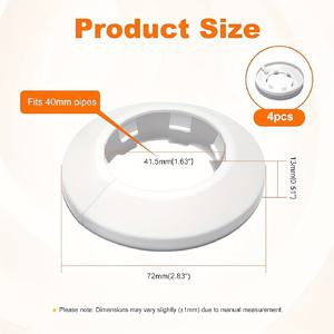 TEMU 32mm/40mm 파이프에 적합한 화이트 PP 플라스틱 파이프 커버, 온수 히터 벽 구멍 보호, 숨겨진 파이프 피팅 및 구조적 간격, 4개 코너 밸브 가스 파이프 은폐, 파이프 커버 (장식/은폐), 라디에이터 파이프 커버, 라디에이터 커버, 클리마트 파이프 은폐