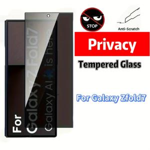 TEMU 갤럭시 Z 폴드2/Z 폴드 3/Fold 4/Fold 5/Fold 6/Fold 7 호환 프라이버시 강화 유리 보호 필름 3개 세트 - 유광, 프라이버시 스크린, 고품질, 스크래치 방지, 지문 방지, 부드러운 표면.